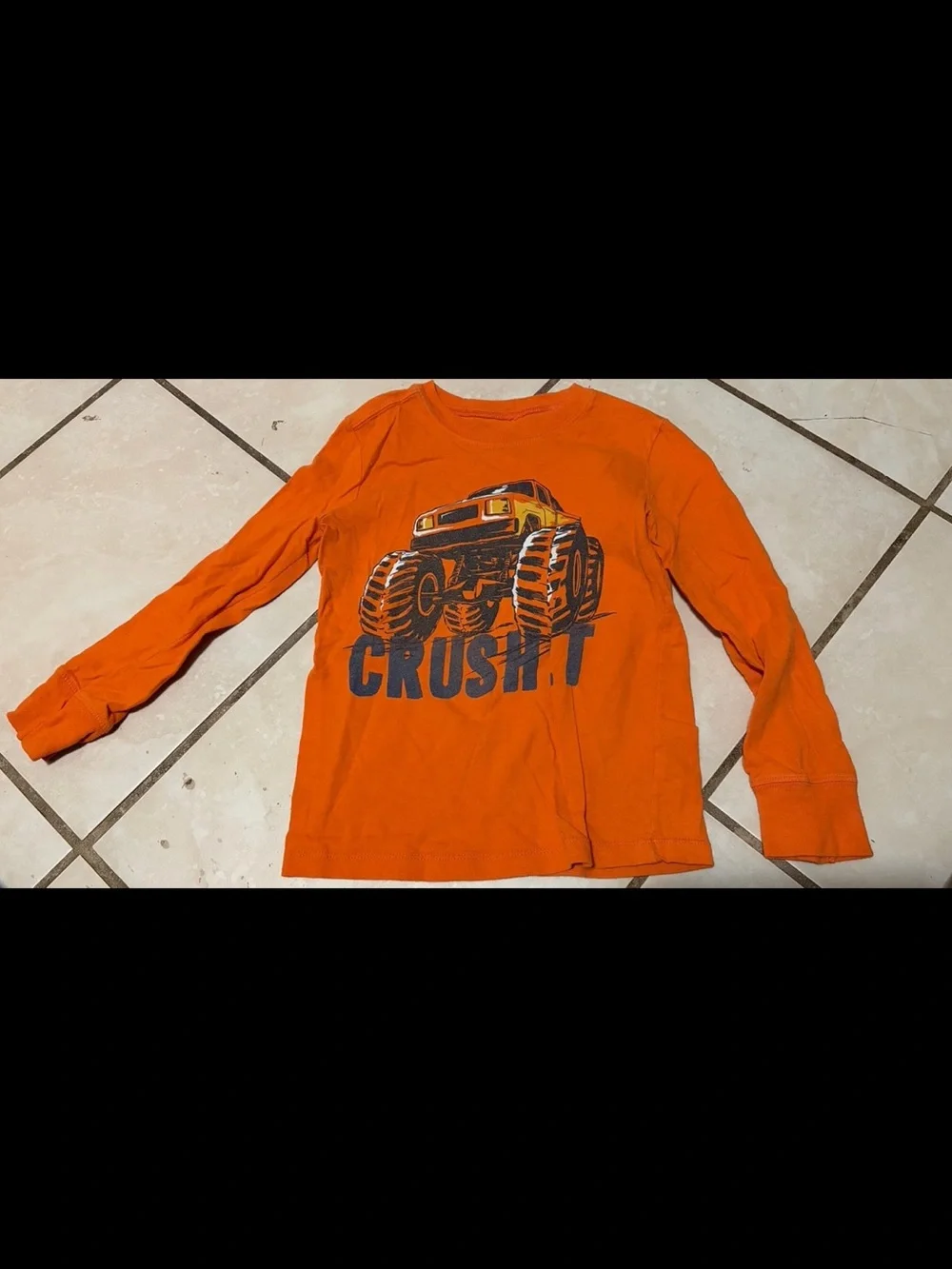 Carter's Orange Monster Truck 'Crush It' Long-Sleeve Tee